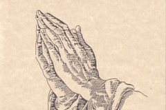 Praying hands memorial brochure